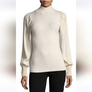 NWT Rebecca Taylor Turtleneck Merino Wool Pullover, Size Large